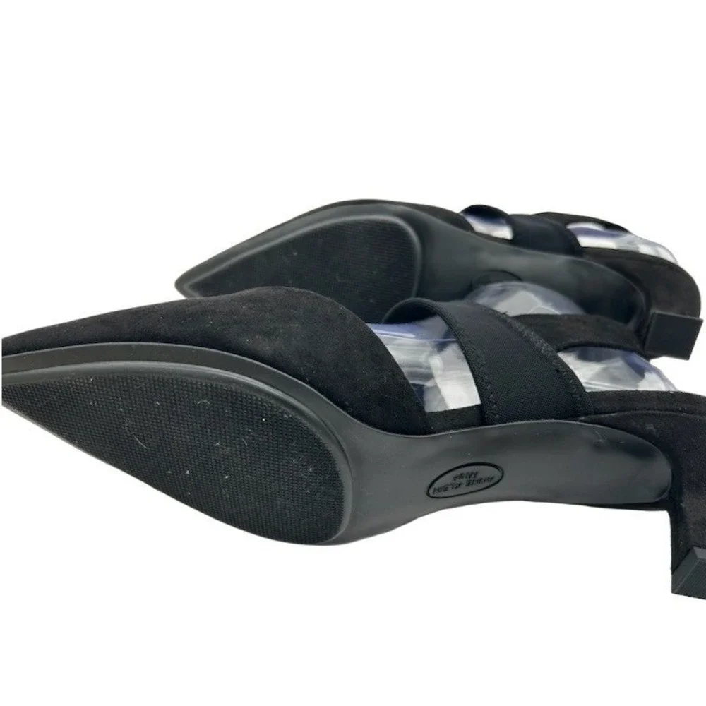NEW Anne Klein Akintime Slingback Pumps Women's Size 10 Black Kitten Heel Shoes